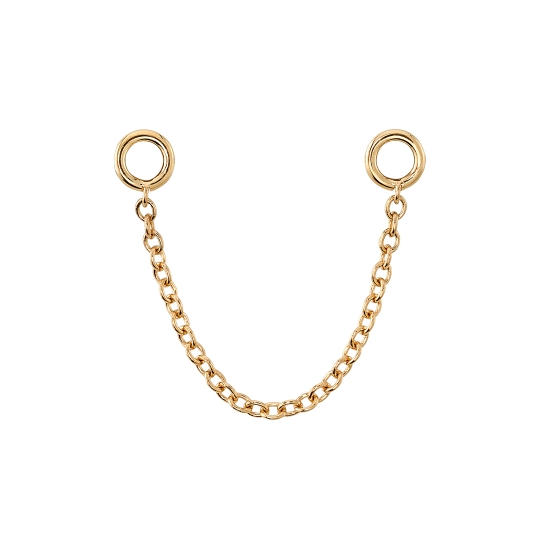 Charm - Perdita - 2 Lengths of 1mm Cable Chain - 5/16in and 3/8in - Jump Ring to Fit Navel Facing Ring