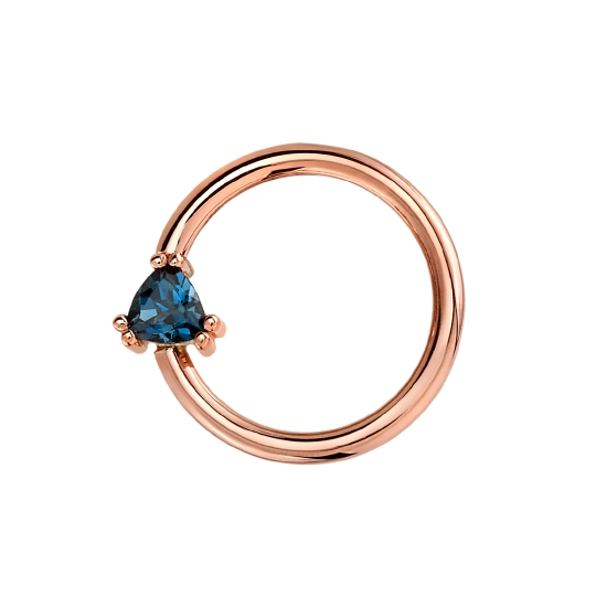 Charm with Tanti - Trillion Double Prong Setting - 3mm Gem - Jump Ring to Attach to Navel Facing Ring - TRILLION POINT DOWN