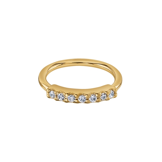 NAVEL Oriented 7 Gem Blaze - Fixed Ring with 7x 1mm Prong Set Gems - PRONGS AS PART OF THE RING