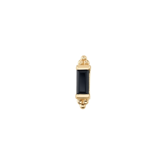 Charm - Siva - Baguette Bar with Tri Bead Accent on Each End - 3x1.5mm Gem - Jump Ring To Fit NIPPLE Facing Ring