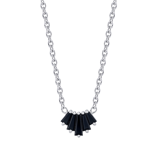 Custom Necklace - Andrea's UPSIDE DOWN Oceane 5 - 8.5x6mm - 14.5in Length of 1.5mm Cable Chain - Attached at Outermost Settings with 18ga Jump Rings - Lobster Clasp Closure - 6x2mm BVLA Logo Tag Attached to Clasp