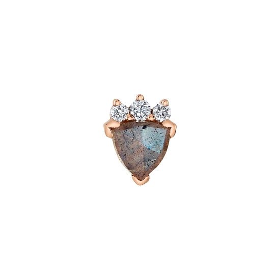 Threaded End - Micol - 4mm Trillion Prong with 2x 1.25mm and 1x 1.5mm Graduating Round Prong Accents