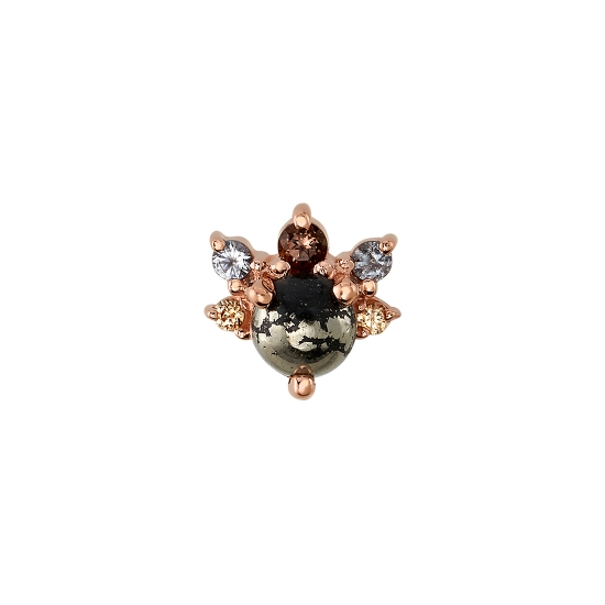 Threaded End with Anaya - 3mm Round Prong with Graduating Round Prong Accents - 1mm, 1.25mm and 1.5mm Gems
