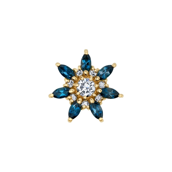 Threaded End - 10mm Virgil - (7) 3x1.5mm Marquise, (7) 1mm Rounds, and 3mm Round Center