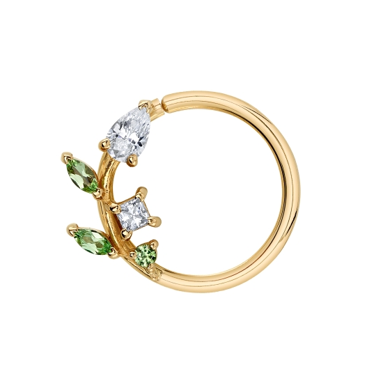 Threaded End - Jasmine - 12.5x5mm - Vine with 1.5mm Round Prong, (2) 3x1.5mm Marquise Prongs, 2mm Princess Prong and 4x2.5mm Pear Prong
