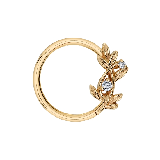 Threaded End - Jessamine - 11x5mm - Vine with 1.75mm and 1.25mm Round Prongs - CURVED TO THE LEFT