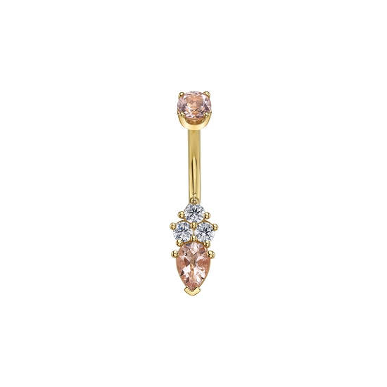 Pin with Low Profile Butterfly - 6mm - 2x 1mm Gems Set in the Top Wings