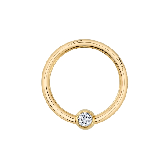 Fixed Bead Ring with 1/8in Bead - 2mm Flush Set Gem in Bead
