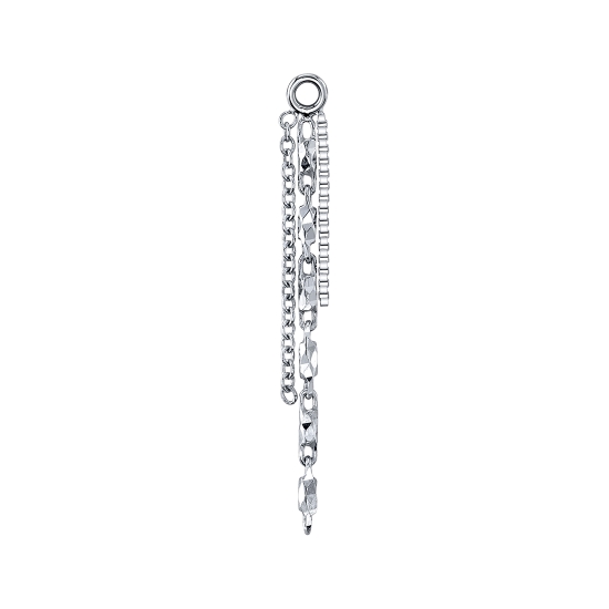 Charm - Ethos - 3 Lengths of Chain from Left to Right - 3/4in 1mm Cable Chain, 1in Lago Chain and 1/2in .75mm Box Chain - Jump Ring To Fit Navel Facing Ring