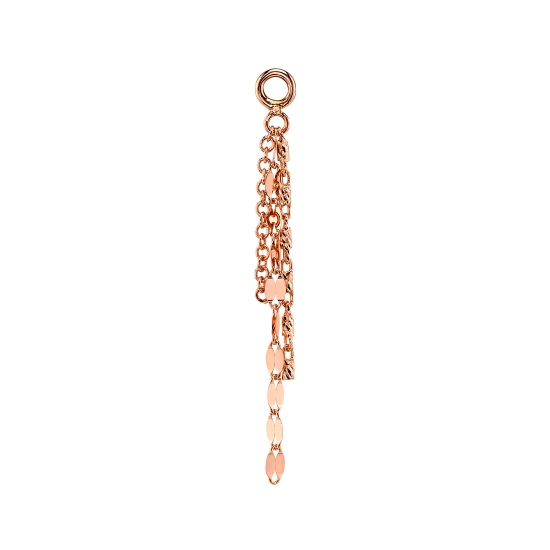 Charm - Cosmos - 3 Lengths of Chain from Left to Right - 3/4in Miranda Chain, 1in Laertes Chain and 1/2in 1mm Cable Chain - Jump Ring To Fit Navel Facing Ring