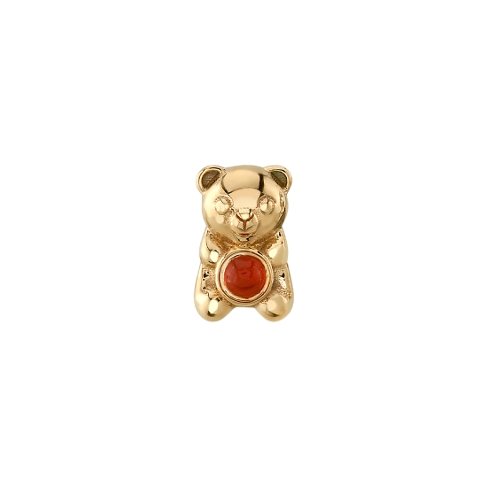 Charm with Gummy Bear - 7.5x5mm - 2mm Cabochon Gem in Belly - Jump Ring to Attach to Navel Facing Ring