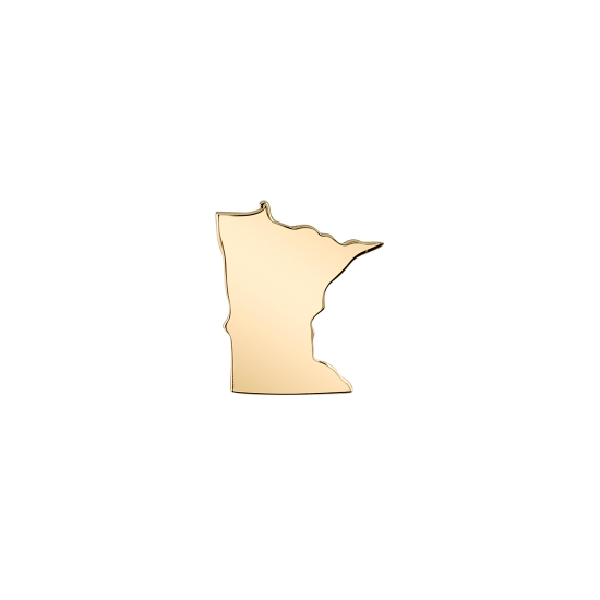 Pin with Flat Minnesota State - 7mm - Hammered Finish