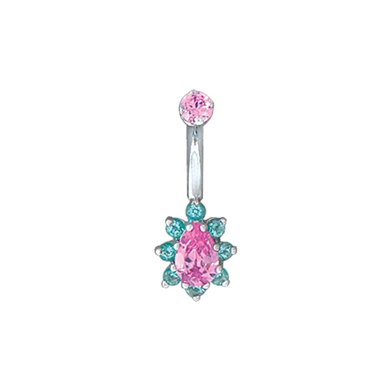 Pin with CUSTOM Rianna - Round CAB PRONG Setting with 11 Links of 1mm Cable Chain Attached on Each Side - 2.5mm