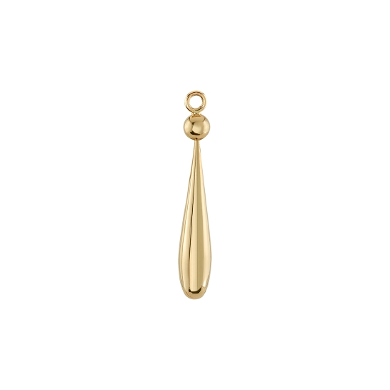 Charm with Jump Ring Attached to 1/8in Bead and 20mm Rounded Teardrop - Bead Attached to Point of Teardrop