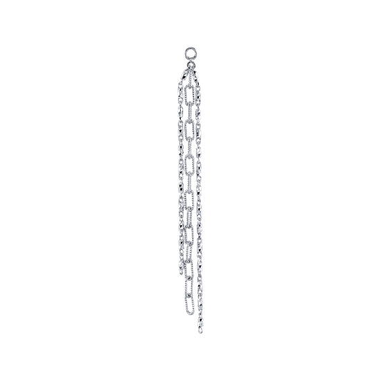 Charm - Jiana - 3 Lengths of Chain from Left to Right - 3/4in Lago Chain, 1in Mercutio Chain, and 3/4in Lago Chain - Jump Ring To Fit Navel Facing Ring