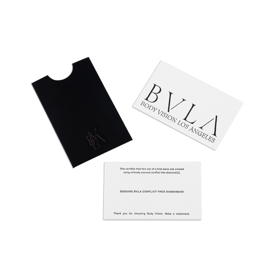 Individual BVLA Genuine Diamond Certificate Card with Sleeve (Conflict Free)