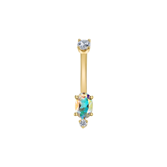 Pin with 3x2mm Oval Prong with 1mm Round Accent Prong