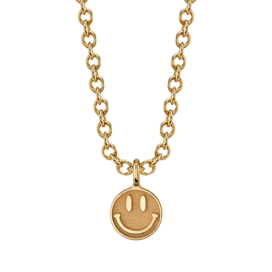 Pin with Have a Nice Day Smiley Face - 5mm - Raised Edges and Sandblasted Relief