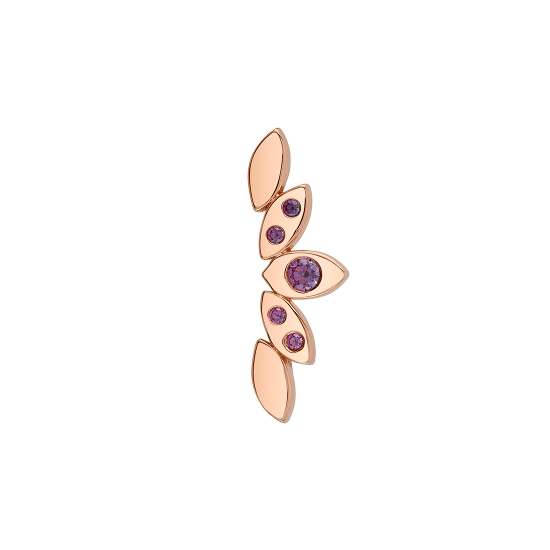 Threaded End - Honolulu Serenity - 17x6mm - 5 Marquise Shapes with Flush Set Round Gems in Center 3 Marquise - 2x 1mm Gems in 2nd and 4th Marquise Shape with Single 2mm Gem in Center Marquise