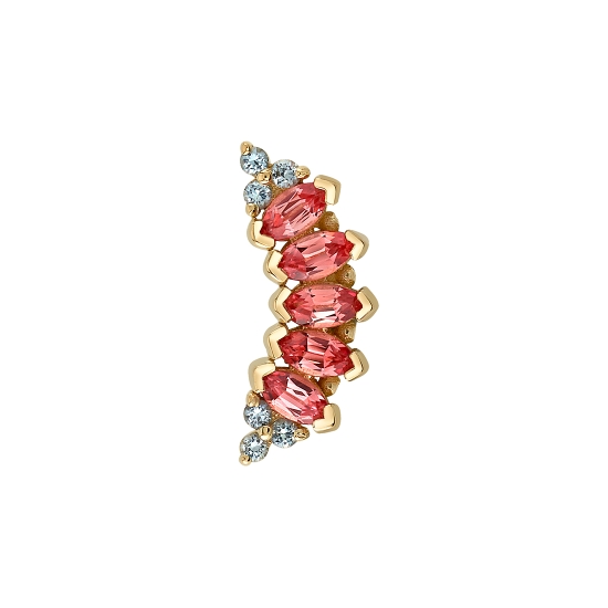 Threaded End with Serena - 12mm - (5) 3x1.5mm Marquise Prongs with 1mm Tri Prong Accents on Each End
