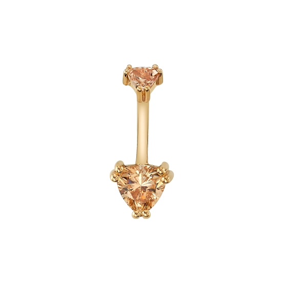 Curved Barbell with Back Threaded 3mm Tanti Top and Side Fixed 5mm Tanti Bottom - Points Down