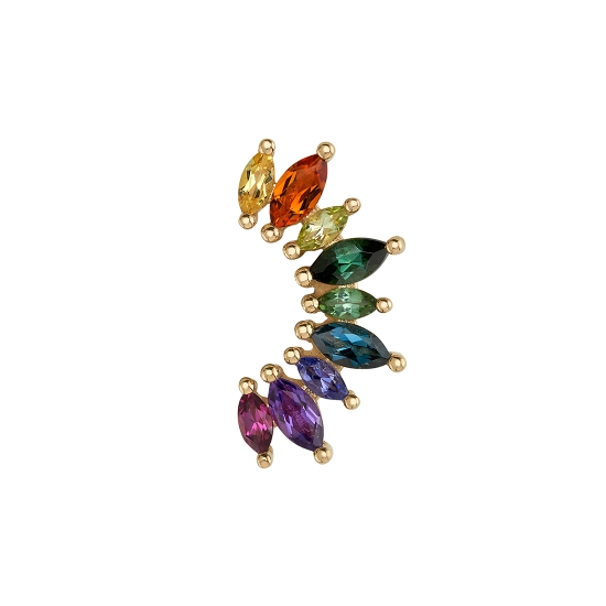 Pin with Flower 2 - 9mm - 2.5mm Gems