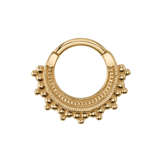 Afghan - Seam Ring with Millgrain Plate and Row of Tiny Tri Bead Accents