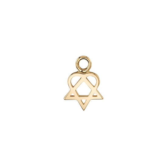 Charm - HIM Heartagram NO DISC - 6mm Heartagram with Negative Space - 14GA Jump Ring for Nipple Facing Ring