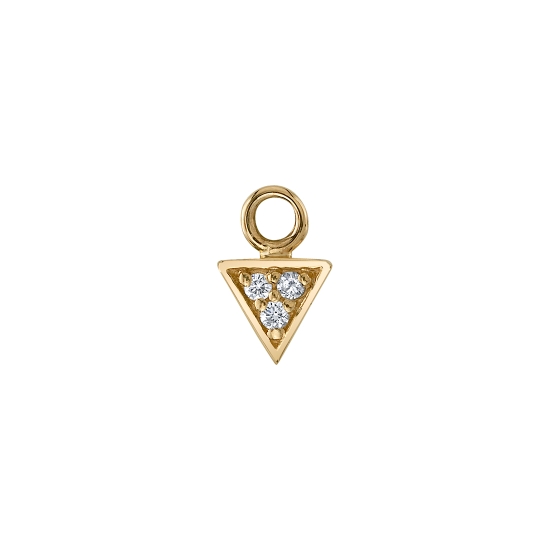 Charm with 4mm Micro Pave Triangle - Point Down - Jump Ring to Attach to Navel Facing Ring