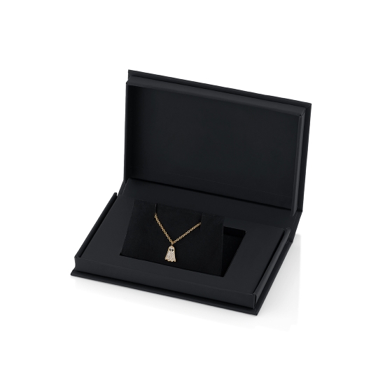BVLA Clamshell Box with Necklace Stand – Black – 5.5x3.5x1in – Includes BVLA Certificate of Authenticity