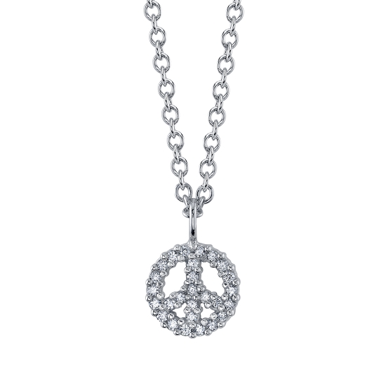 Threaded End with Micro Pavé Peace Sign - 8mm