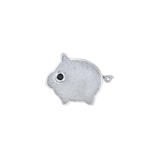 Threaded End with Hamm - 8mm Pig with Raised Edges & Sandblasted Relief - 1mm Gem in Eye