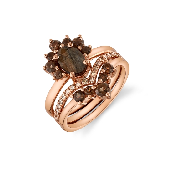 Ring with Fixed Summon The Spirit - 1.5mm Gem - Navel Oriented - Part of the Ring