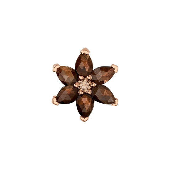 Threaded End with Pear Flower - 9mm - 3x2mm Pear Petals and 1.75mm Round Center