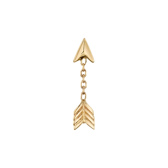 Threaded End - Love-struck - 3.5mm Arrow Head and Tail Dangle - 6mm Length of 1mm Cable Chain Attached to Base of Arrowhead to Top of Tail