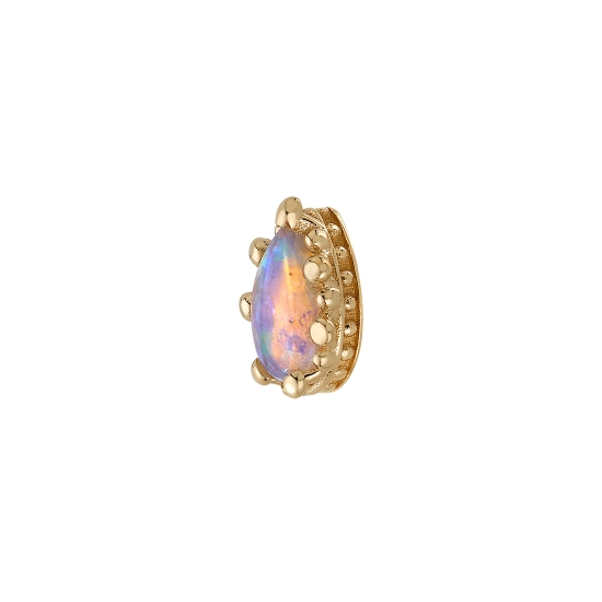 Charm with Pear V Prong Setting - 4x2.5mm - Jump Ring to Fit 16GA Navel Oriented Ring - PEAR POINT UP