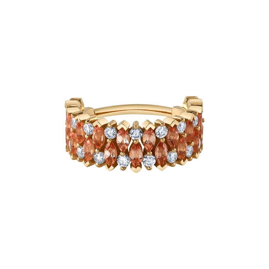 2 Row Narrows - 6mm Wide - Hinge Ring with 2 Rows of Alternating 1.5mm Round Prongs and 3x1.5mm Marquise Prongs - 16GA Hinge