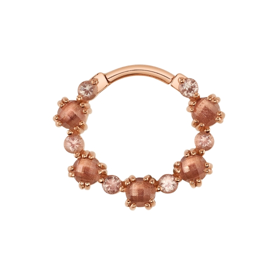 Ceshea - Cab Prong Setevos - Hinge Ring with Single Row of Alternating 2mm Faceted and 3mm CABOCHON Prongs - 16GA Hinge