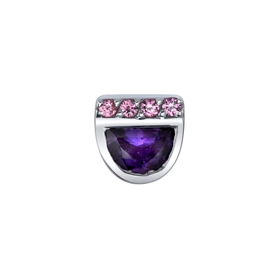 Threaded End with Cerces - 4mm - 3x2mm Half Moon Bezel with 4x 0.8mm Round Prongs Below