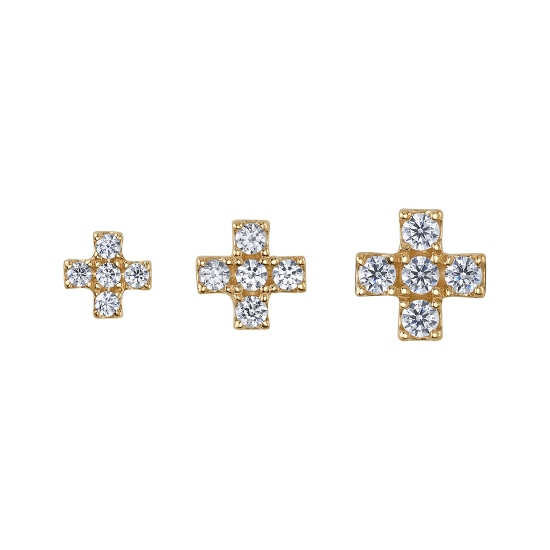 Pin - Lois - Micro Pave X - 3mm - (5) 1mm Round Gems