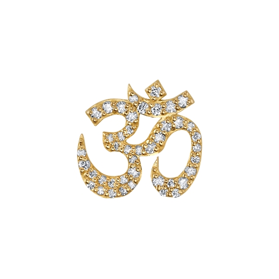 Threaded End with Micro Pave Ohm Symbol - 10mm - (25) .8mm and (18) 1mm Gems