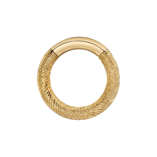 Florentine Ring with Hinge Closure - FLORENTINE FINISH - NIPPLE AND NAVEL ORIENTATION - 1/4IN SMOOTH WEARING SURFACE