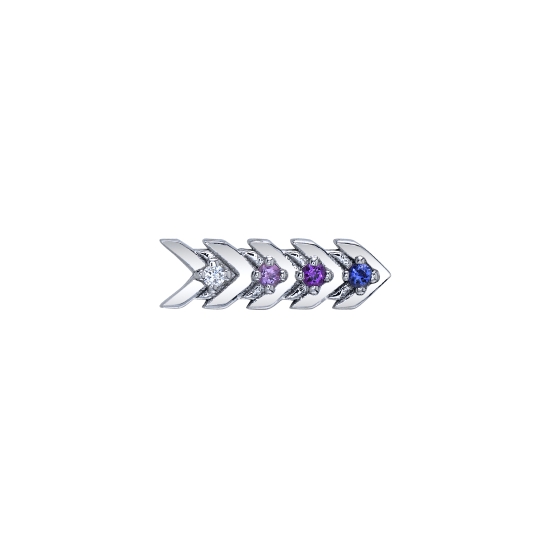 Threaded End with Cupid Feather - 10x3mm Arrow Feather - (4) 1mm Round Prongs