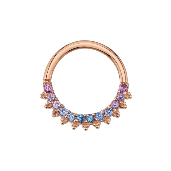 Eleanor - Seam Ring with 14x 1mm Round Prongs and Row of Tiny Tri Beads On Top of the Ring