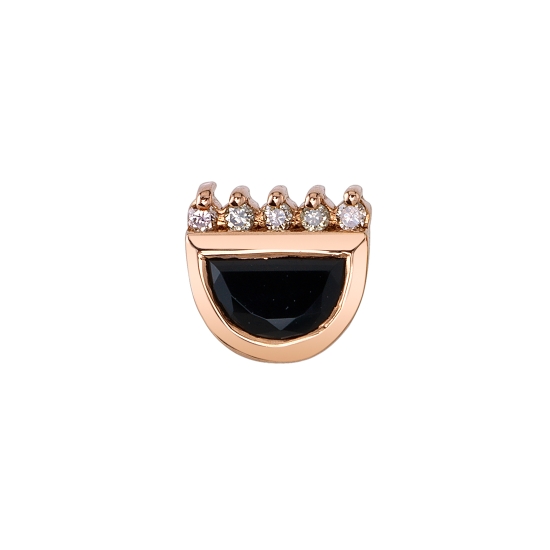Threaded End with Rhea - 5.5mm - 4x2.5mm Half Moon Bezel with 5x 0.8mm Round Prongs Below