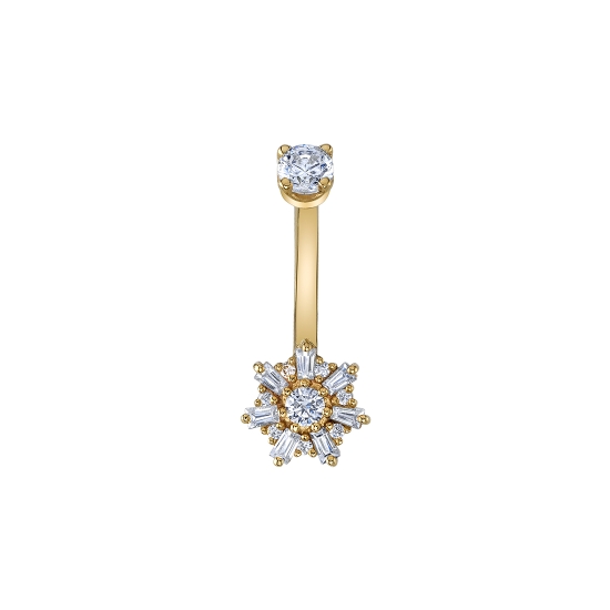 Threaded End - Delaney - 8mm - 7x 2x1.3x1mm Tapered Baguettes, 7x 1mm Rounds, and 3mm Round Center