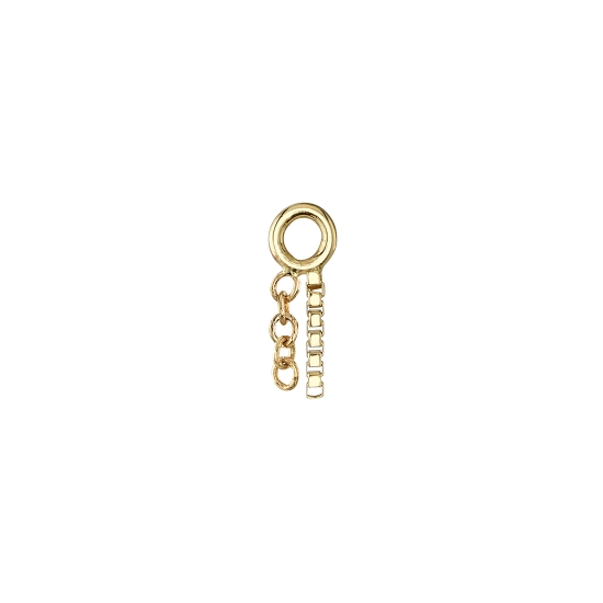 Charm - Dorian - 2 Lengths of Chain - 3mm Length of 1mm Cable Chain and 5mm Length of .75mm Box Chain - Jump Ring to Fit Navel Facing Ring
