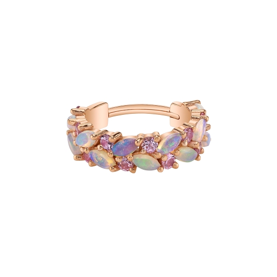 Isabella - Hinge Ring - 4.5mm Wide - Two Rows of Alternating 2mm Round Prongs and 4x2mm Marquise Prongs - 16GA Hinge