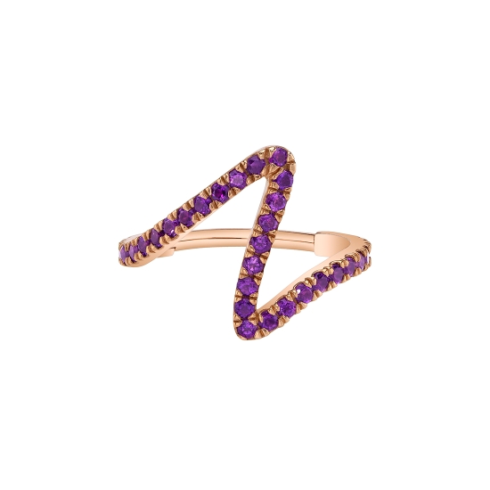 High Tide - Hinge Ring with Wavy Row of 31x 1.25mm Round Prongs - 16GA Hinge