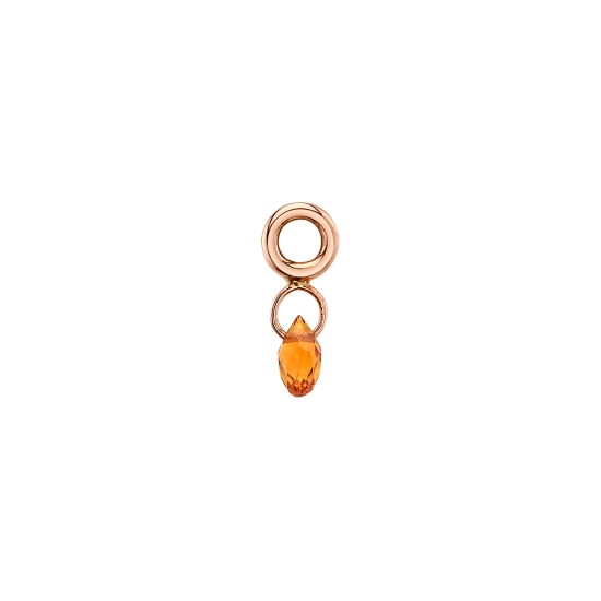 Charm with 2x Jump Rings and 4x2mm Briolette Gem - Top Jump Ring To Fit 16GA